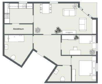 Grundriss 3 Zimmer Whg.