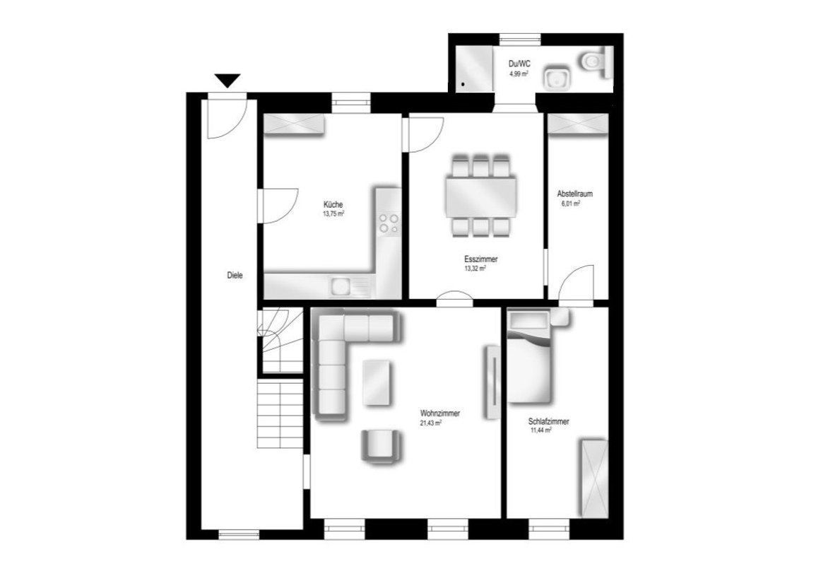 3-Zimmer-Wohnung mit Einbauküche und besonderem Heizcharakter in zentraler Lage - Photo 5